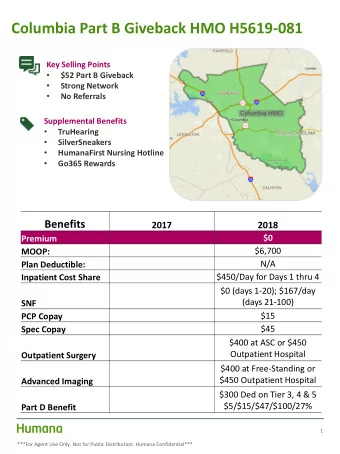 Columbia Part B Giveback HMO H5619-081  Key Selling Points    $52 Part B Giveback    Strong