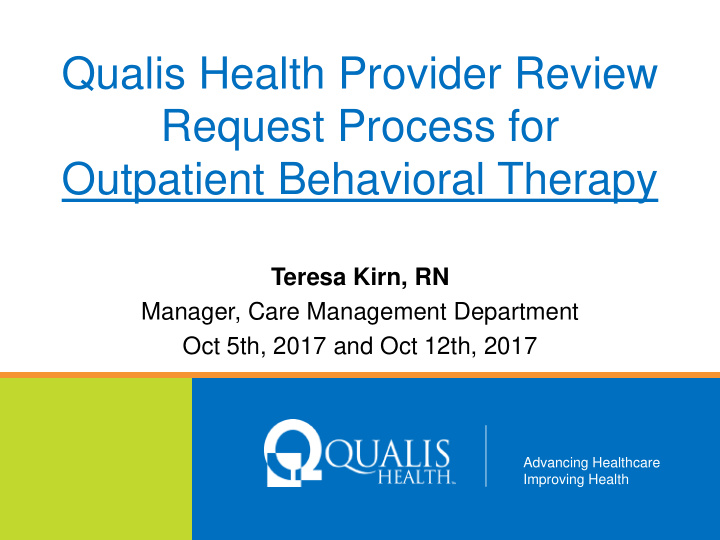 qualis health provider review request process for