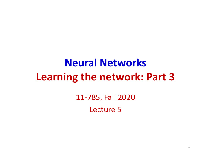 neural networks learning the network part 3