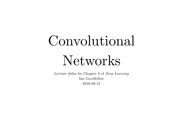 convolutional networks