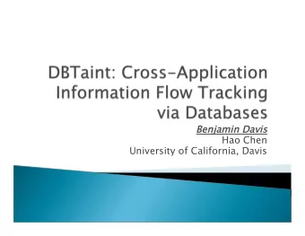 Hao Chen  University of California, Davis  Web services are highly attractive targets  Over