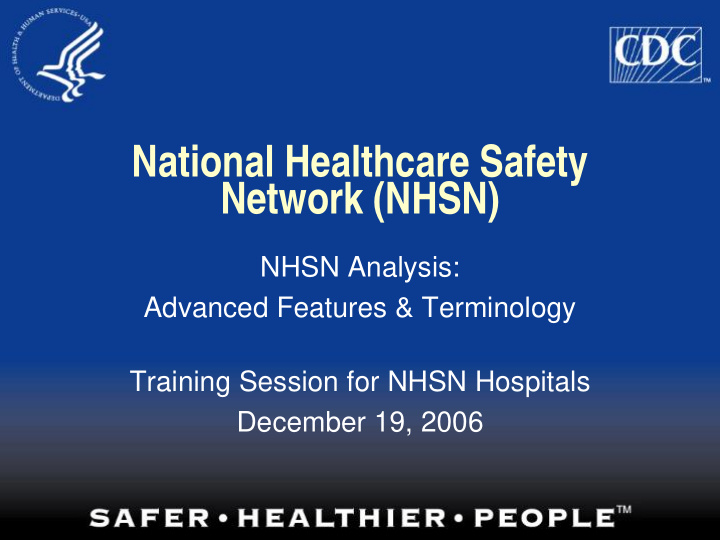 national healthcare safety network nhsn
