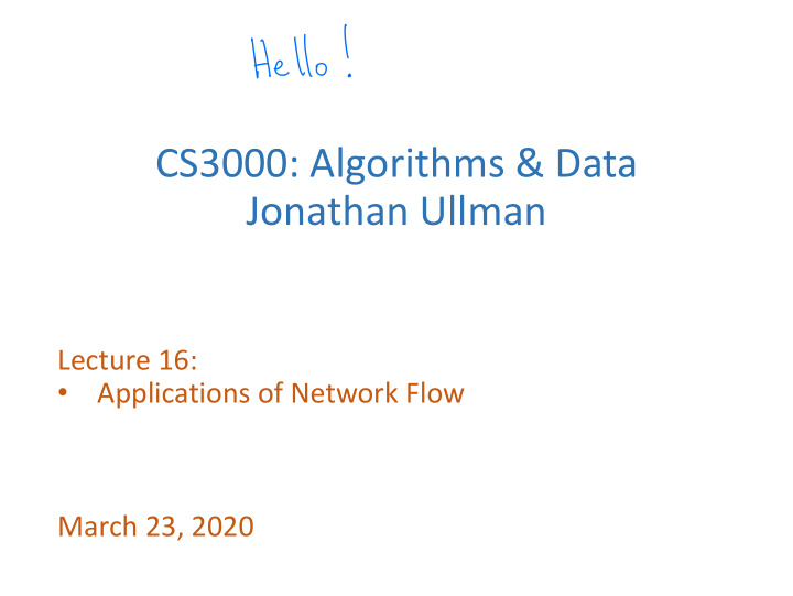 cs3000 algorithms data jonathan ullman