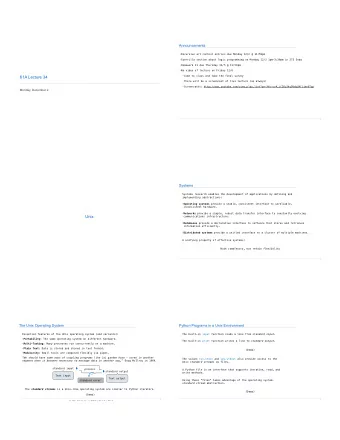 61A Lecture 34 ! There will be a screencast of live lecture (as always) ! Screencasts: