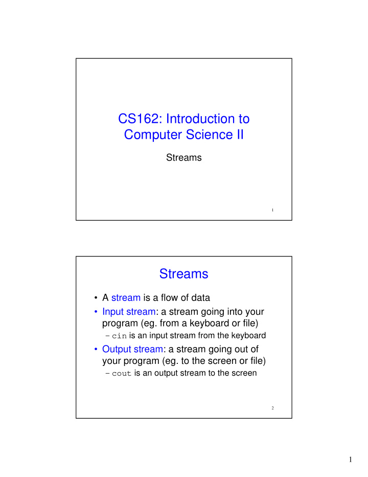 cs162 introduction to computer science ii