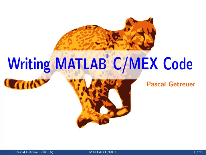 writing m atlab c mex code