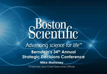 Bernsteins 34 th Annual  Strategic Decisions Conference  Mike Mahoney  Chairman and Chief