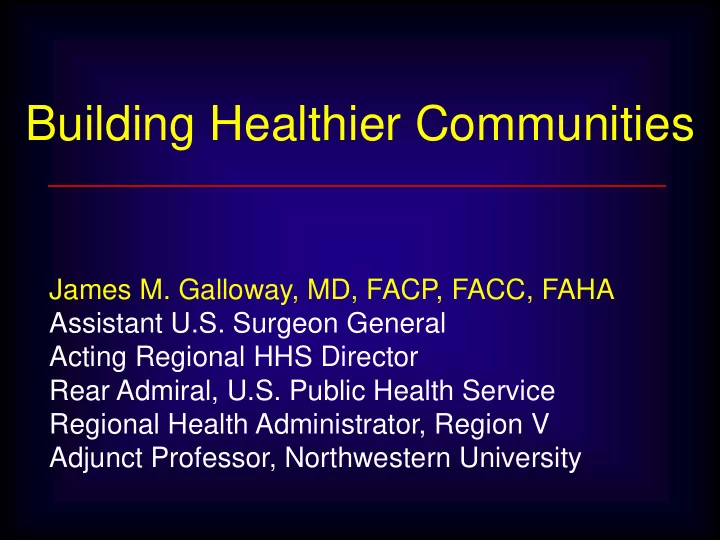 building healthier communities