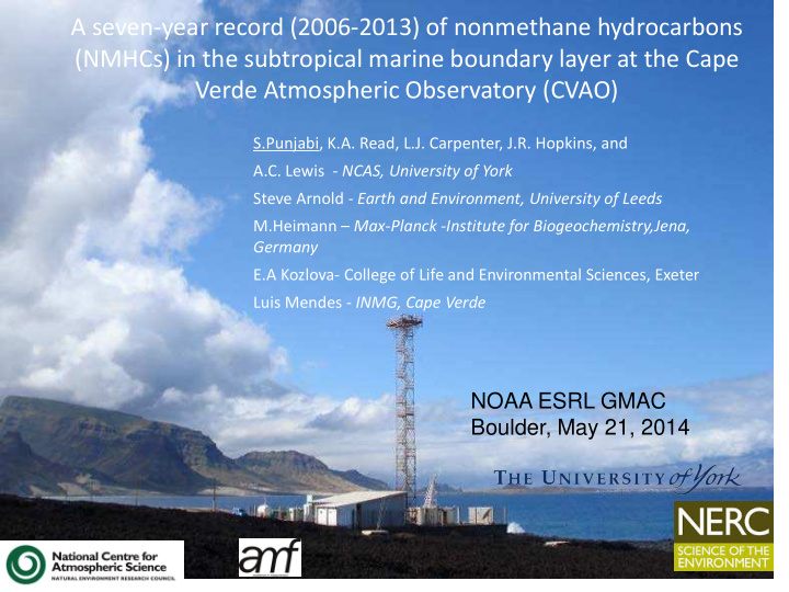 a seven year record 2006 2013 of nonmethane hydrocarbons