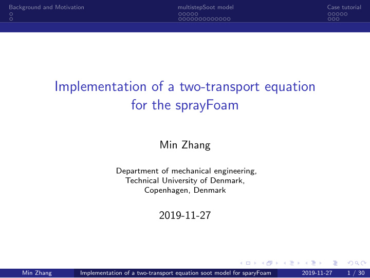 implementation of a two transport equation for the