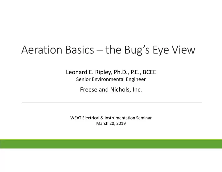 aeration basics the bug s eye view