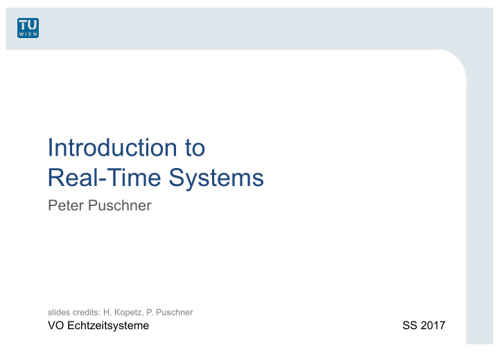 introduction to real time systems