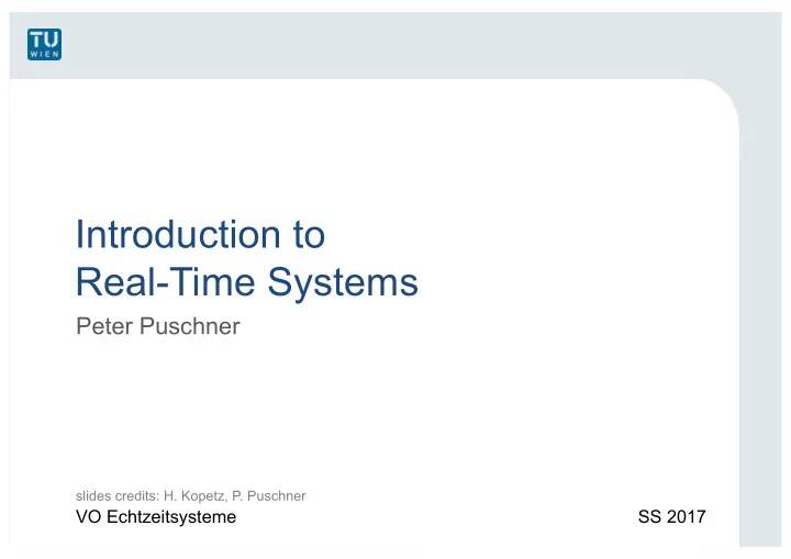 introduction to real time systems
