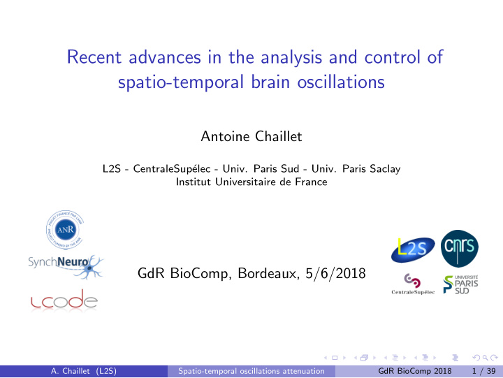 recent advances in the analysis and control of spatio