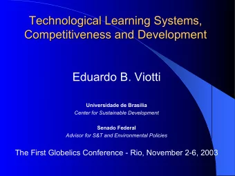 Technological Learning Systems,  Technological Learning Systems,  Competitiveness and Development
