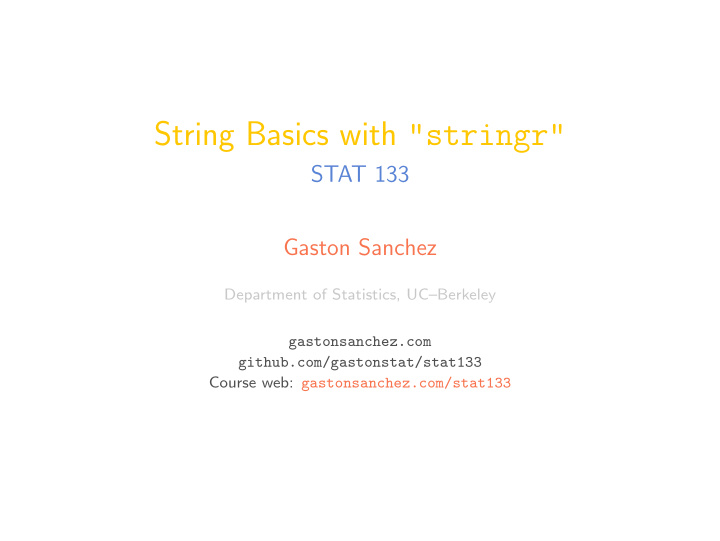 string basics with stringr