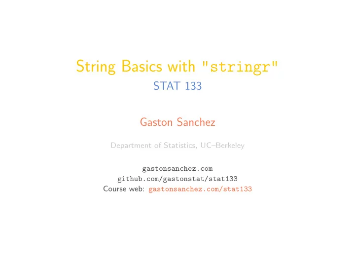 string basics with stringr