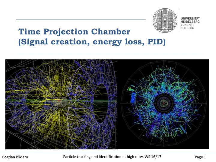 signal creation energy loss pid