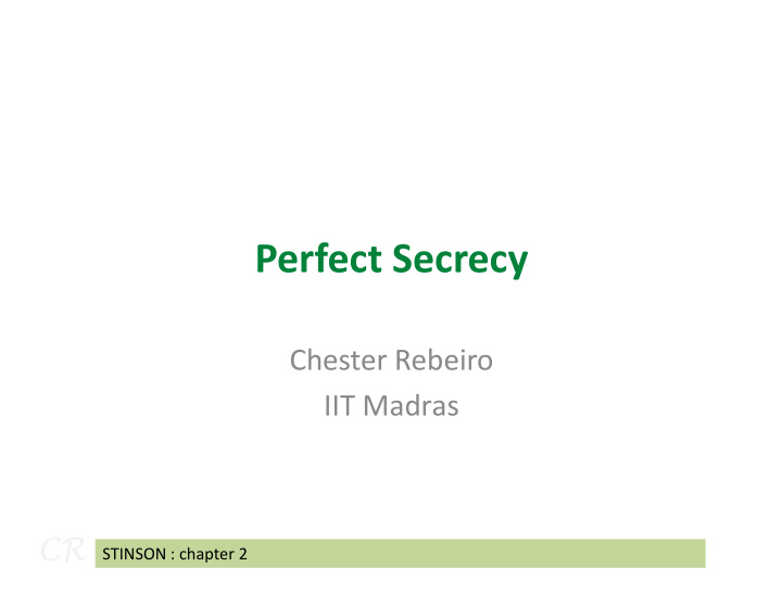 perfect secrecy