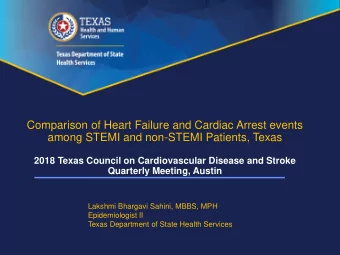 among STEMI and non-STEMI Patients, Texas  2018 Texas Council on Cardiovascular Disease and Stroke