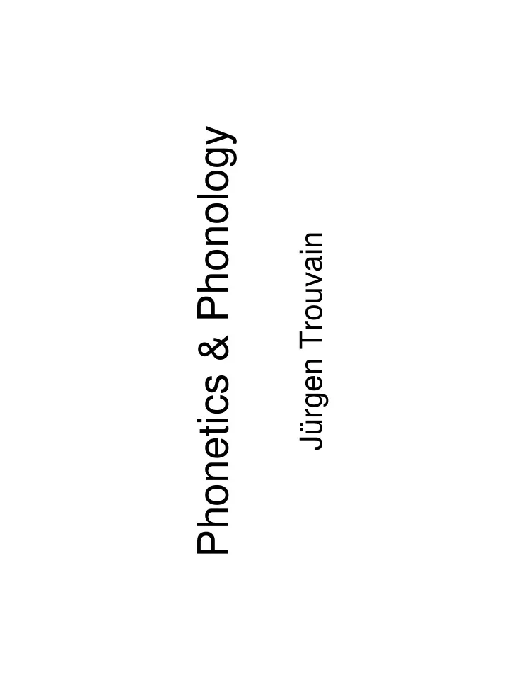 phonetics phonology