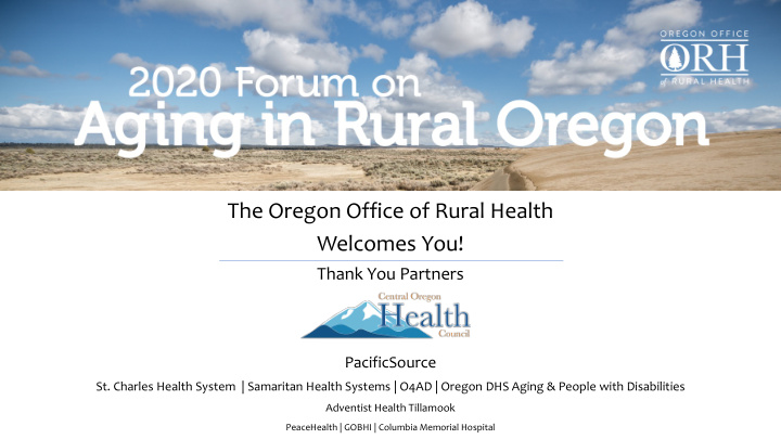the oregon office of rural health welcomes you
