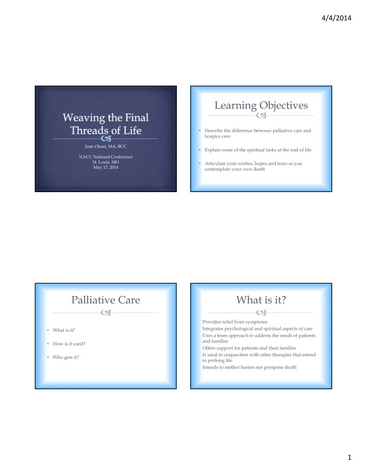 learning objectives
