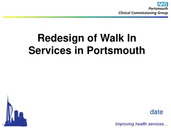 Services in Portsmouth  date Improving health services Improving health services Improving