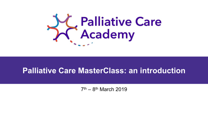 palliative care masterclass an introduction