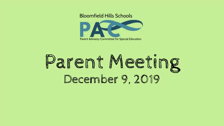 parent meeting