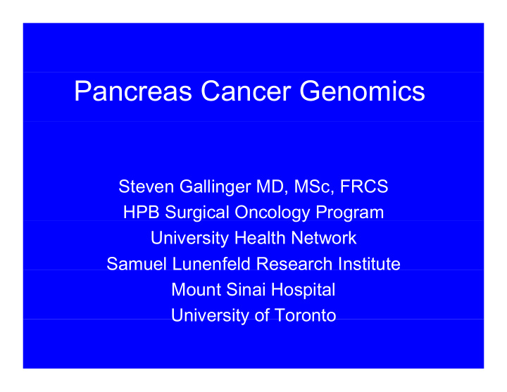 pancreas cancer genomics