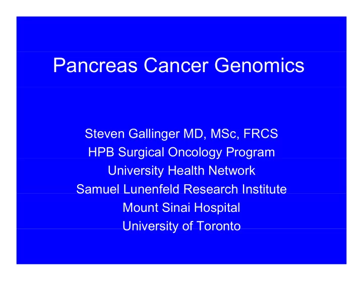pancreas cancer genomics