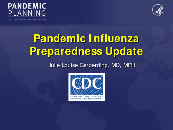 pandemic i nfluenza pandemic i nfluenza preparedness