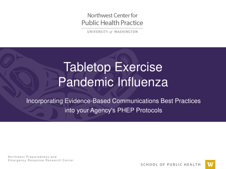 tabletop exercise pandemic influenza