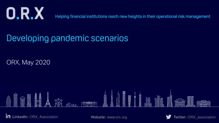 developing pandemic scenarios