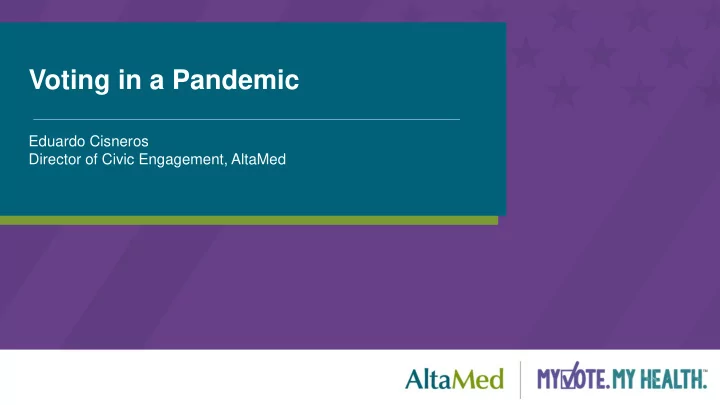 voting in a pandemic