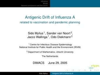 Antigenic Drift of Influenza A  related to vaccination and pandemic planning Sido Mylius 1 , Sander