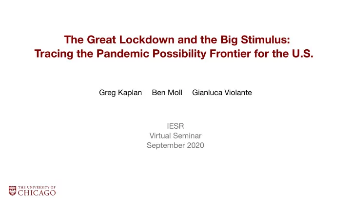 the great lockdown and the big stimulus tracing the