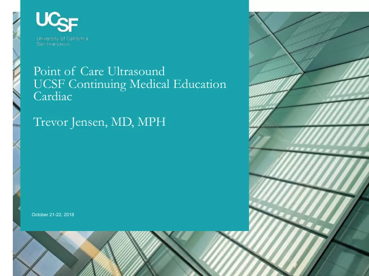 point of care ultrasound ucsf continuing medical