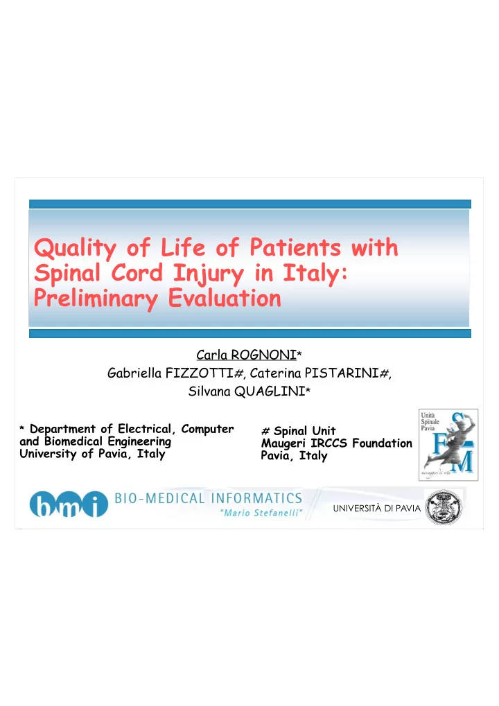 quality of life of patients with spinal cord injury in