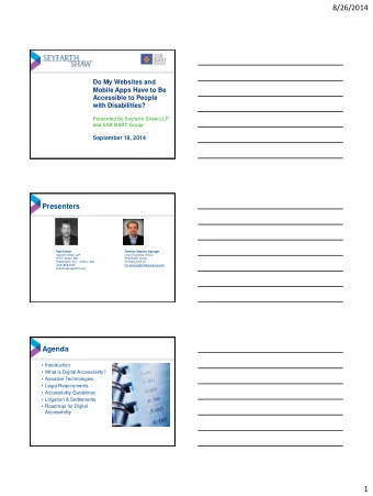 8/26/2014  Do My Websites and  Mobile Apps Have to Be  Accessible to People  with Disabilities?