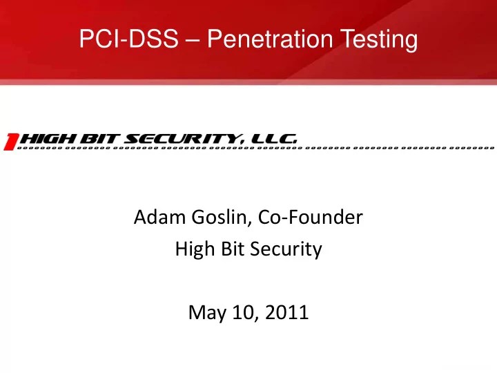pci dss penetration testing