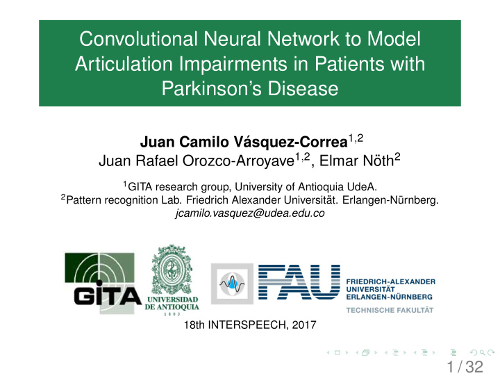 convolutional neural network to model articulation