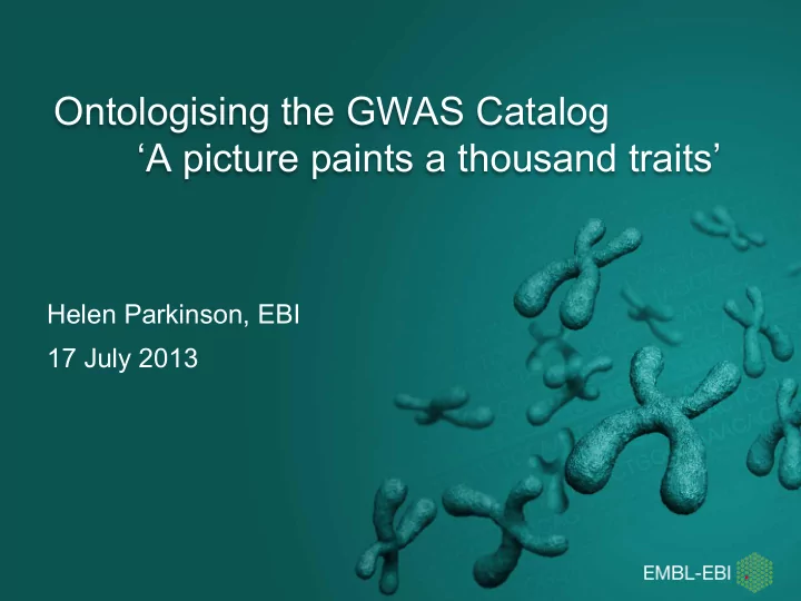 ontologising the gwas catalog a picture paints a thousand