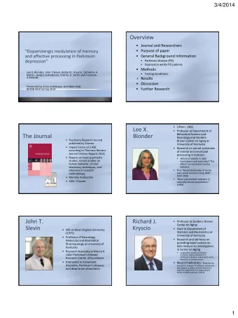 Blonder  Neurology and Sanders-  Psychiatry Research Journal  Brown Center on Aging at