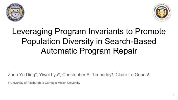 leveraging program invariants to promote population