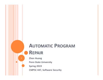 H OW TO R EPAIR V ULNERABILITIES ?  Correcting vulnerable logic, e.g. race condition