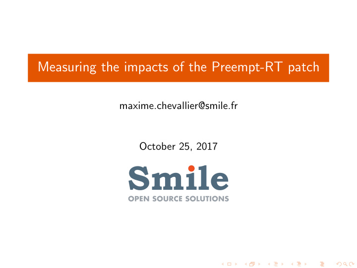 measuring the impacts of the preempt rt patch