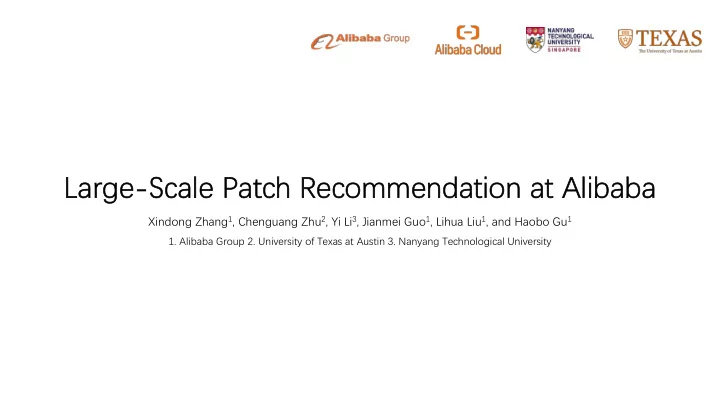 la larg rge scal scale patch patch reco comme mmendati