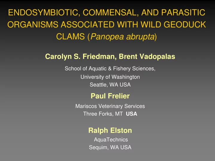 endosymbiotic commensal and parasitic organisms